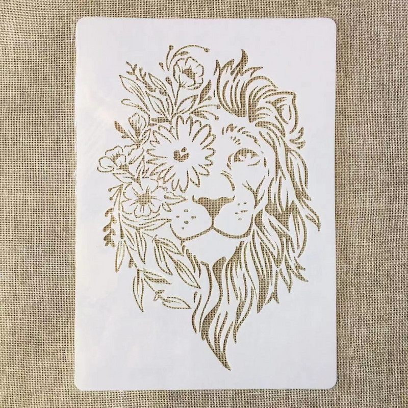 A4 29 cm Mandala lauva zilonis dāma DIY slāņošanas trafareti sienu gleznojums albums Krāsojams reljefs albums dekoratīvā veidne