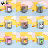 Mini ascuțitor de creion, mic, drăguț, cu două găuri, ascuțitor de creion, papetărie Kawaii, consumabile pentru studenți, cadou pentru întoarcerea la școală