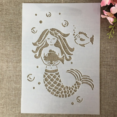 29cm A4 Riba Kornjača Voda DIY Šablone za slojeve Zidne slike Spomenar Bojanje Album za utiskivanje Ukrasni predložak