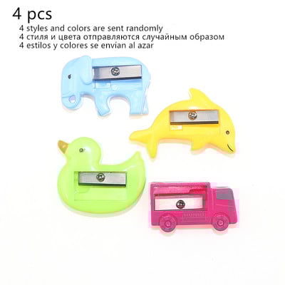 4 buc. Ascuțitoare de creion cu animale drăguțe Articole de papetărie din desene animate Delfin Elefant Mașină Rață Ascuțitoare de creion din plastic pentru copii Cadou pentru studenți