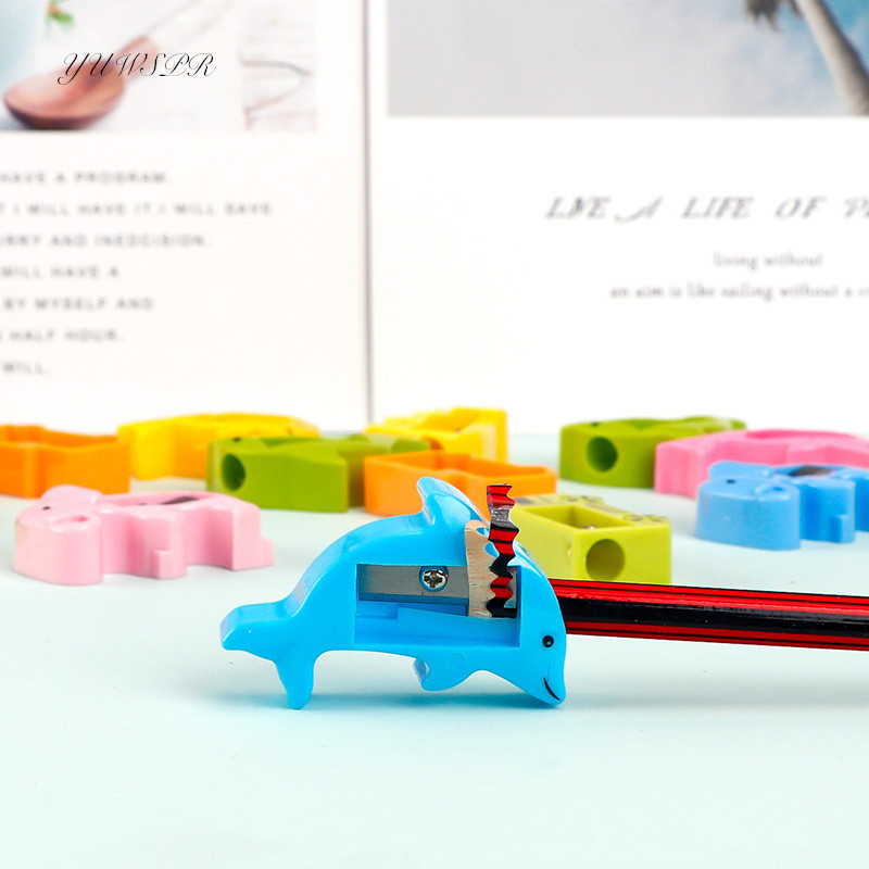 4 buc. Ascuțitoare de creion cu animale drăguțe Articole de papetărie din desene animate Delfin Elefant Mașină Rață Ascuțitoare de creion din plastic pentru copii Cadou pentru studenți