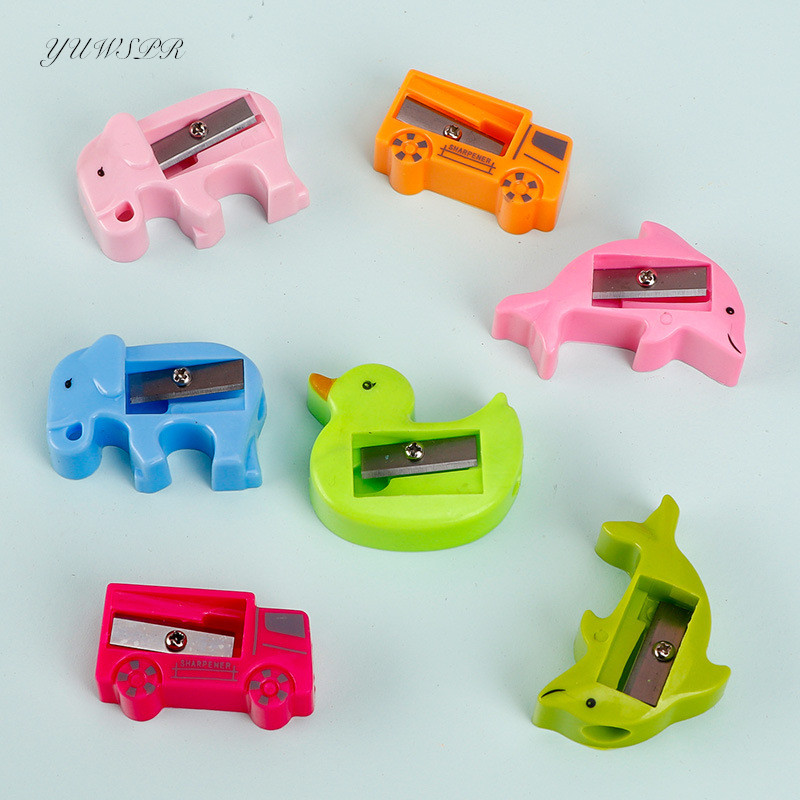 4 buc. Ascuțitoare de creion cu animale drăguțe Articole de papetărie din desene animate Delfin Elefant Mașină Rață Ascuțitoare de creion din plastic pentru copii Cadou pentru studenți