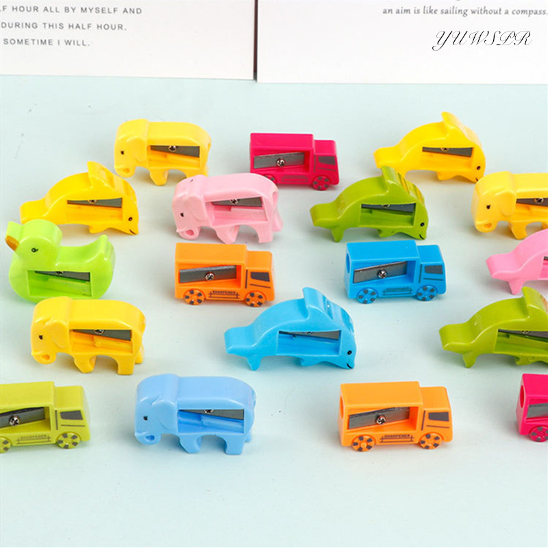 4 buc. Ascuțitoare de creion cu animale drăguțe Articole de papetărie din desene animate Delfin Elefant Mașină Rață Ascuțitoare de creion din plastic pentru copii Cadou pentru studenți