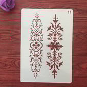 Šablona za slikanje Spomenar bojanje Flower Leaf Border Reljefni album Ukrasna šablona, A4 29 cm, 1 KOM plastična šablona