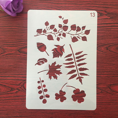 Šablona za slikanje Spomenar bojanje Flower Leaf Border Reljefni album Ukrasna šablona, A4 29 cm, 1 KOM plastična šablona