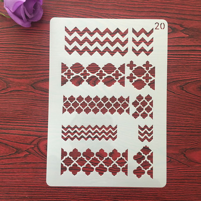 Šablona za slikanje Spomenar bojanje Flower Leaf Border Reljefni album Ukrasna šablona, A4 29 cm, 1 KOM plastična šablona