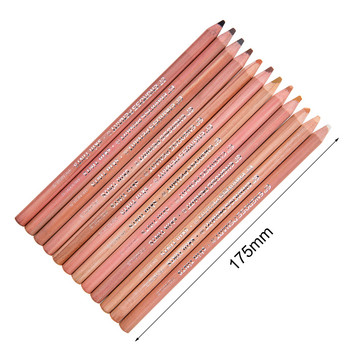 12 професионални меки пастелни моливи Дървени нюанси на кожата Пастелни цветни моливи за училище за рисуване Lapices De Colores Канцеларски материали