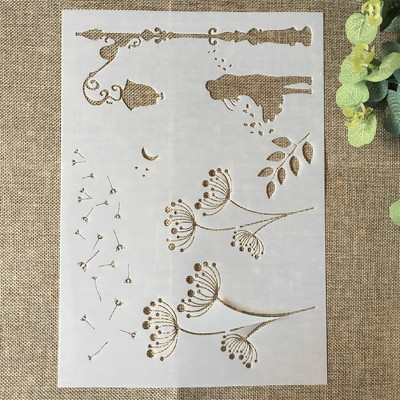 A4 29*21cm Φύλλα από φτερά τροχού DIY Στένσιλ στρώσεων Ζωγραφική Λεύκωμα χρωματισμού Ανάγλυφο διακοσμητικό πρότυπο άλμπουμ