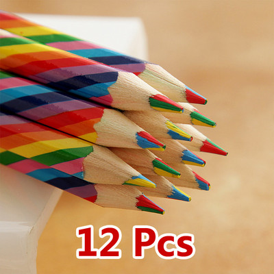 12 buc 4 în 1 culoare curcubeu creion set creioane colorate artă copii elevi rechizite de scris pictură graffiti desen