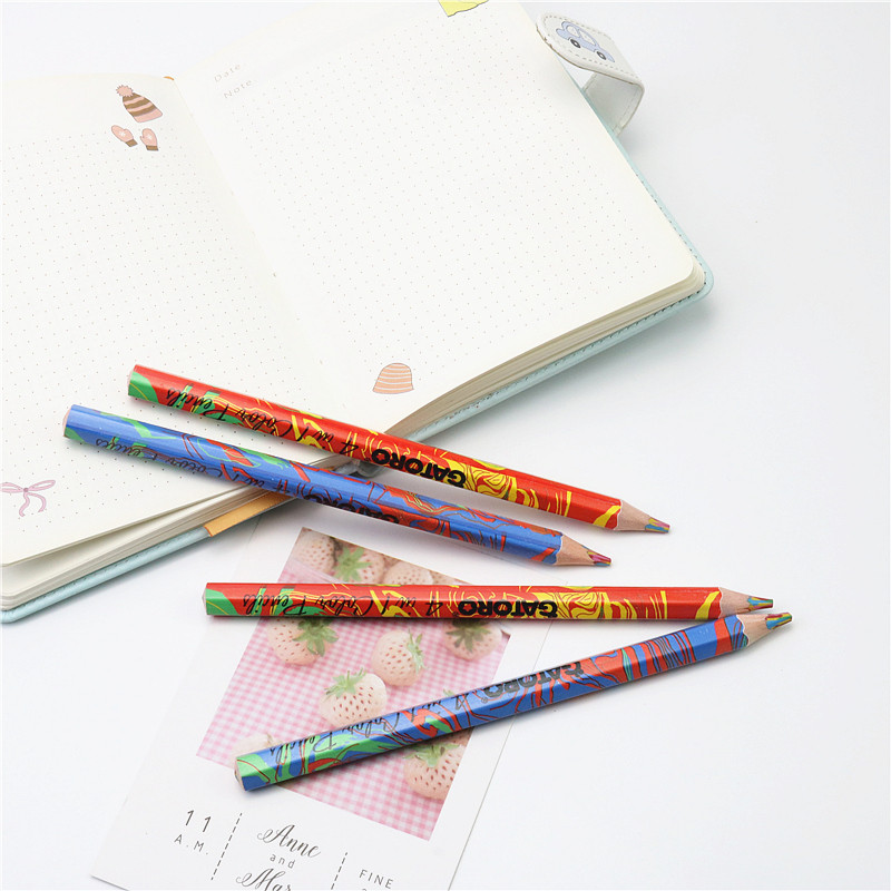 4PCS/LOT Šarene olovke Hyun Magic u boji Pomiješajte više boja u jednoj olovci Dječja olovka s gradijentnim bojama