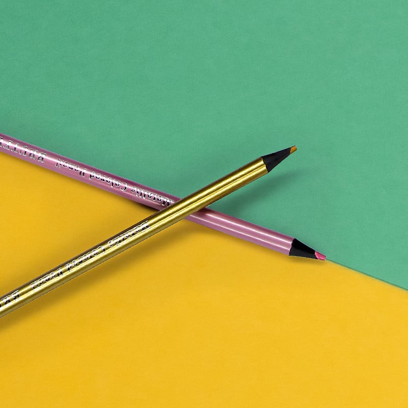 12 kom/set Set skica za crtanje metalnom olovkom za papirnate materijale za učenike Meko drvo Olovka zlatne boje Likovni pribor