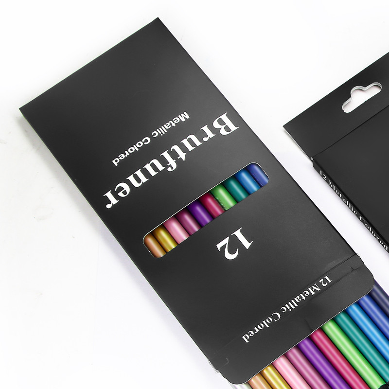 12 kom/set Set skica za crtanje metalnom olovkom za papirnate materijale za učenike Meko drvo Olovka zlatne boje Likovni pribor