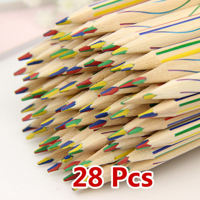 28 komada Drvena olovka u duginim bojama Drvena dječja škola Grafiti Crtanje Slika Olovke u boji Višebojna olovka u mješovitim bojama Studen