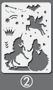 Fantasy jednorožec anjelské šablóny DIY vrstvenie nástenné scrapbooking denník pečiatka vyfarbovanie reliéfna dekorácia maľba šablóna opakovane použiteľné