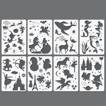 Fantasy Unicorn Angel Stencils DIY Layering Wall Scrapbooking Journal Stamp Coloring Ανάγλυφο ντεκόρ Πρότυπο ζωγραφικής επαναχρησιμοποιήσιμο