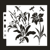 2 kom šablone Dragonfly Flower DIY Zidovi Slojevi Predložak za slikanje Scrapbooking Reljefni album Dekor za višekratnu upotrebu