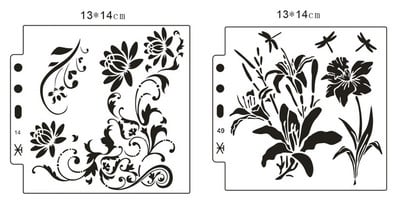 2 kom šablone Dragonfly Flower DIY Zidovi Slojevi Predložak za slikanje Scrapbooking Reljefni album Dekor za višekratnu upotrebu