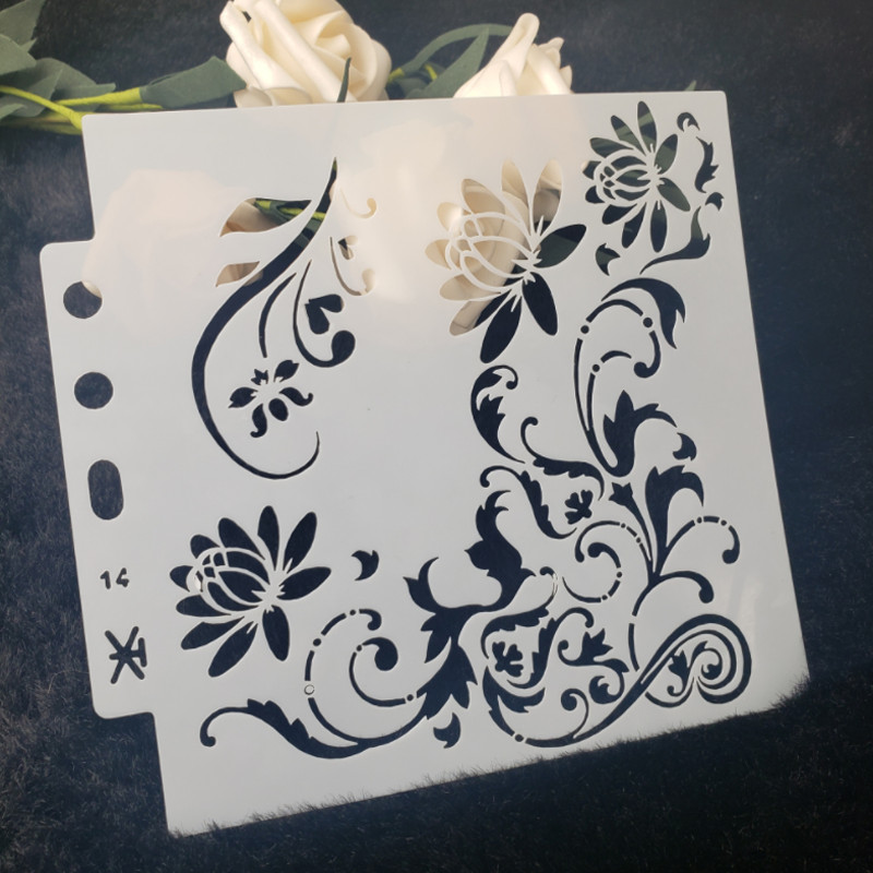 2 kom šablone Dragonfly Flower DIY Zidovi Slojevi Predložak za slikanje Scrapbooking Reljefni album Dekor za višekratnu upotrebu