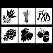 2 kom Povrće Voće Šablona DIY Slojevi zidova Predložak za slikanje Dekoracija Scrapbooking Pribor za utiskivanje za višekratnu upotrebu