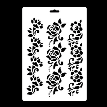 2 τμχ 26*18cm Στένσιλ με στέμμα λουλουδιών αμπέλου DIY Τοίχοι Layering Πρότυπο Ζωγραφικής Διακόσμηση Scrapbooking Ανάγλυφο προμήθειες