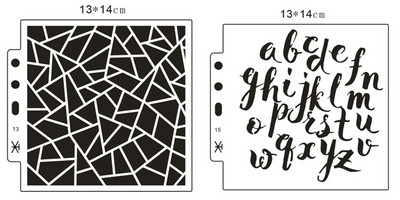 2 τμχ Πρότυπο ζωγραφικής με στένσιλ Letter Triangle DIY Walls Scrapbooking Diary Album Coloring Ανάγλυφο Διακόσμηση Graffiti επαναχρησιμοποιήσιμα