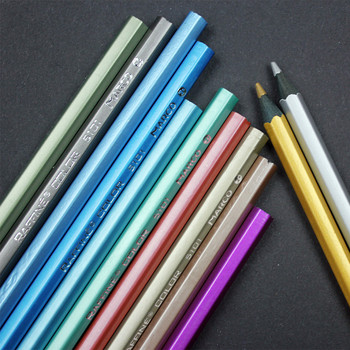 Marco Raffine Fine Metallic Color Pencil Set Professional Painting Art Черен дървен молив Метален пастел Канцеларски материали за рисуване Училище