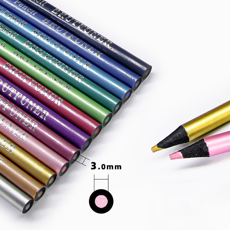 12 boja/komplet Brutfuner metalik olovka slatke olovke u boji za studente Profesionalna olovka za crtanje Umjetnička školska potrepština