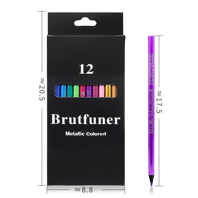 12 boja/komplet Brutfuner metalik olovka slatke olovke u boji za studente Profesionalna olovka za crtanje Umjetnička školska potrepština