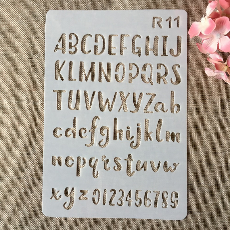 26*17cm Litere din alfabet engleză 12 Design DIY Artizanat Stratificare Șabloane Pictură Scrapbooking Ștanțare Șablon decor de relief