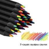 5 komada duginih olovki pastelnih bojica, set olovaka u boji s koncentričnim gradijentom u 7 boja, jeftin kawaii pribor, umjetnička slika, crtež