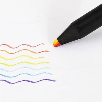 5 бр. Rainbow Pencil Crayons Pastel 7 Colours Concentric Gradient Colored Pencil Set евтини kawaii канцеларски материали Art Painting Drawing