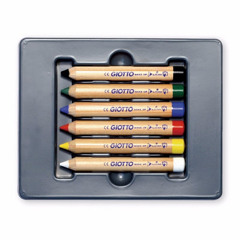 Italija Giotto 6 boja Prirodno dječje lice Tijelo Mark Up Pastelna olovka Šminka za zabavu Slikanje bojicama Škola crtanja za djecu