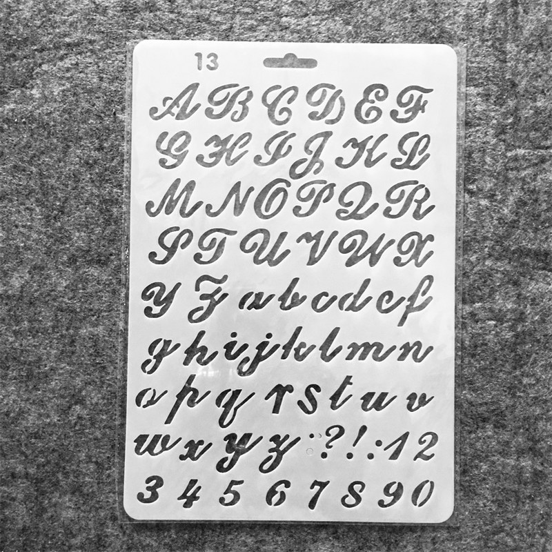 27 cm nova slova abecede 4 DIY rukotvorine šablone za nanošenje slojeva Slikanje, spomenari, utiskivanje, album, papirnati predložak kartice