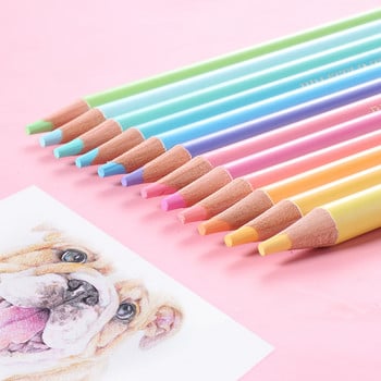 12 τμχ Χρωματιστά μολύβια Macaron Soften Wood Color Pencil Ζωντανά χρώματα Παστέλ χρωματισμός για ενήλικες Σχολικό σκίτσο Παιδικά δώρα