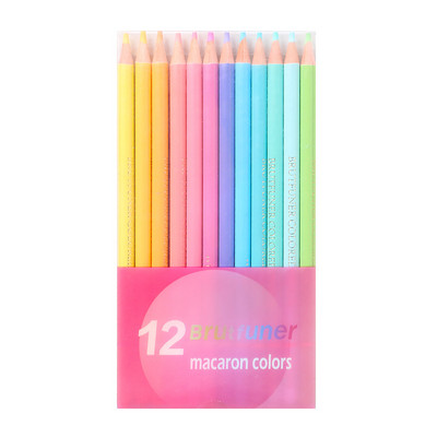 12 бр. Macaron Colored Pencils Soften Wood Color Pencil Ярки цветове Пастелни оцветители за възрастни Училищна скица Детски подаръци