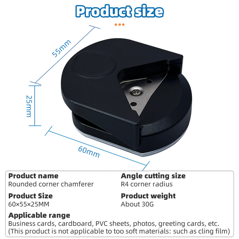 1 tk nurga ümardaja R4 nurgapunch kaasaskantav paberilõikur kaartide jaoks Fotode lõikamine isetegemise käsitöö scrapbooking tööriistad