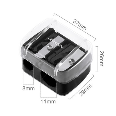 1 kom. Šiljilo za olovke s dvostrukom rupom Šiljilo za ruževe Heksagonalna olovka za obrve Šiljilo za usne Ručno školsko višenamjensko