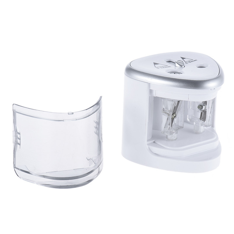 Daugiafunkcinis automatinis elektrinis pieštukų drožtuvo akumuliatorius, veikiantis su 2 skylutėmis nuo 6 iki 12 mm Paprastas dizainas mokyklos mokiniui