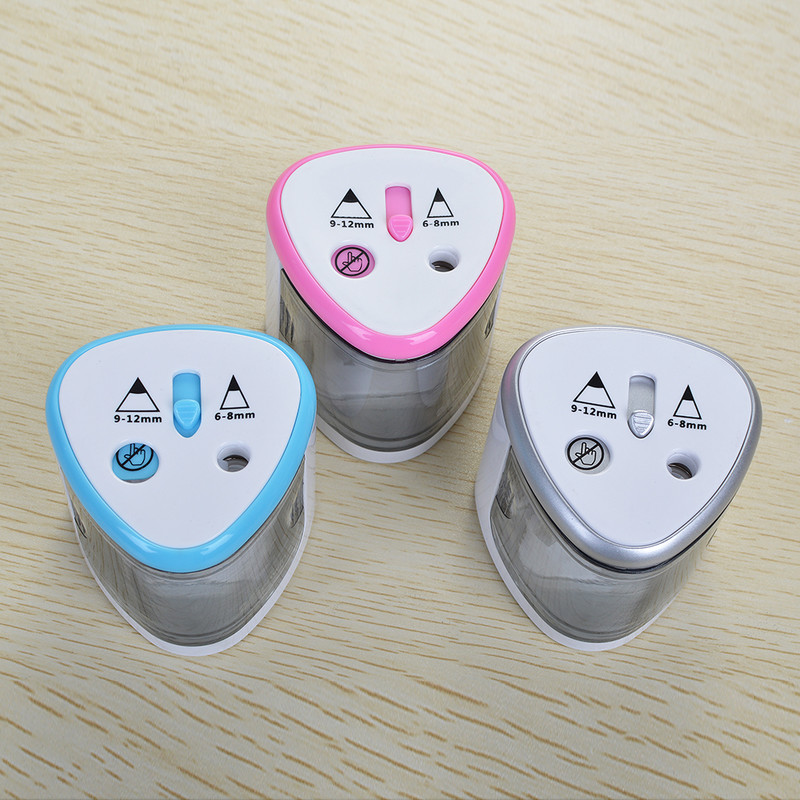 Daugiafunkcinis automatinis elektrinis pieštukų drožtuvo akumuliatorius, veikiantis su 2 skylutėmis nuo 6 iki 12 mm Paprastas dizainas mokyklos mokiniui