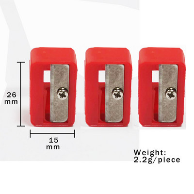 Plastikinis mini raudonas pieštukų drožtuvas su viena skyle studentams raštinės reikmenys stačiakampis pjaustyklės peilis mažas rankinis pieštukų drožtuvas