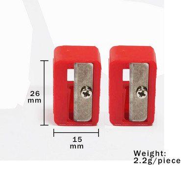 Plastikinis mini raudonas pieštukų drožtuvas su viena skyle studentams raštinės reikmenys stačiakampis pjaustyklės peilis mažas rankinis pieštukų drožtuvas