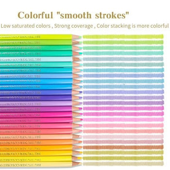 Brutfuner 12/24 Colors Macaron χρωματιστά μολύβια Επαγγελματικά μολύβια ζωγραφικής με παστέλ Χρώμα μολύβια Προμήθειες τέχνης για καλλιτέχνη