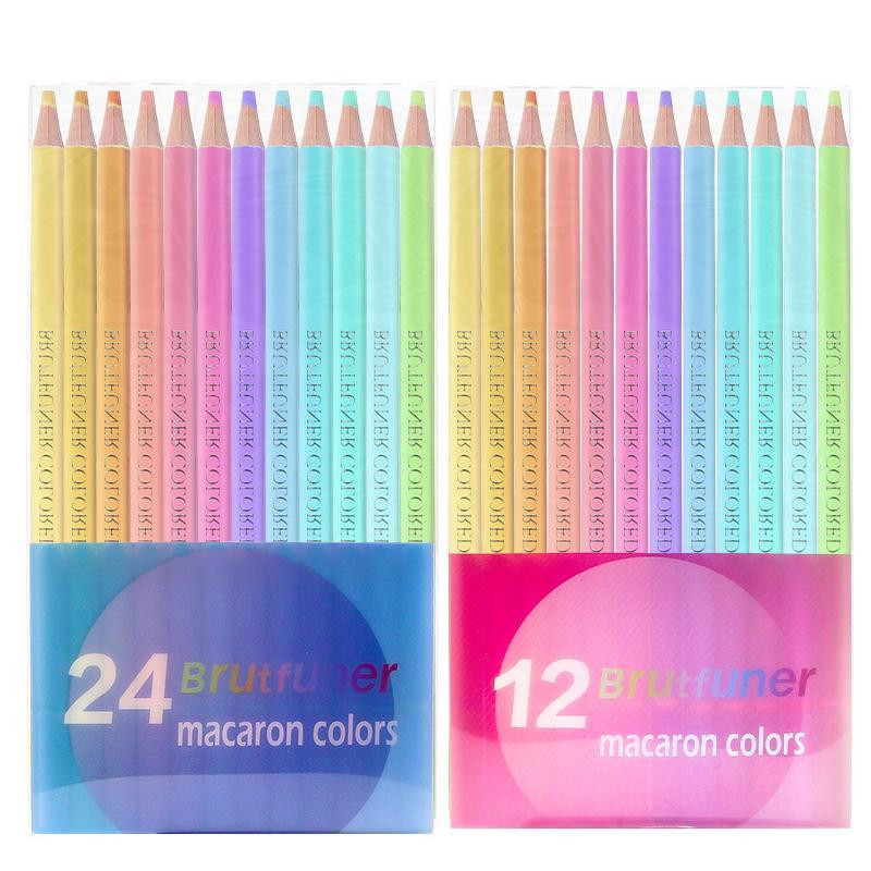 Brutfuner 12/24 de culori Macaron Creioane colorate Creioane profesionale pentru desen pastel Creioane colorate Rechizite de artă pentru artist