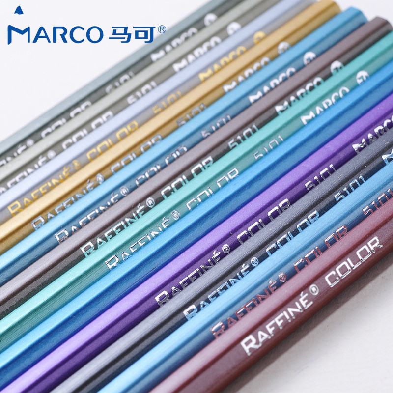 Marco Professional 12 boja metalnih olovaka Komplet drvenih olovaka za crtanje Set olovaka za skice za školski likovni pribor