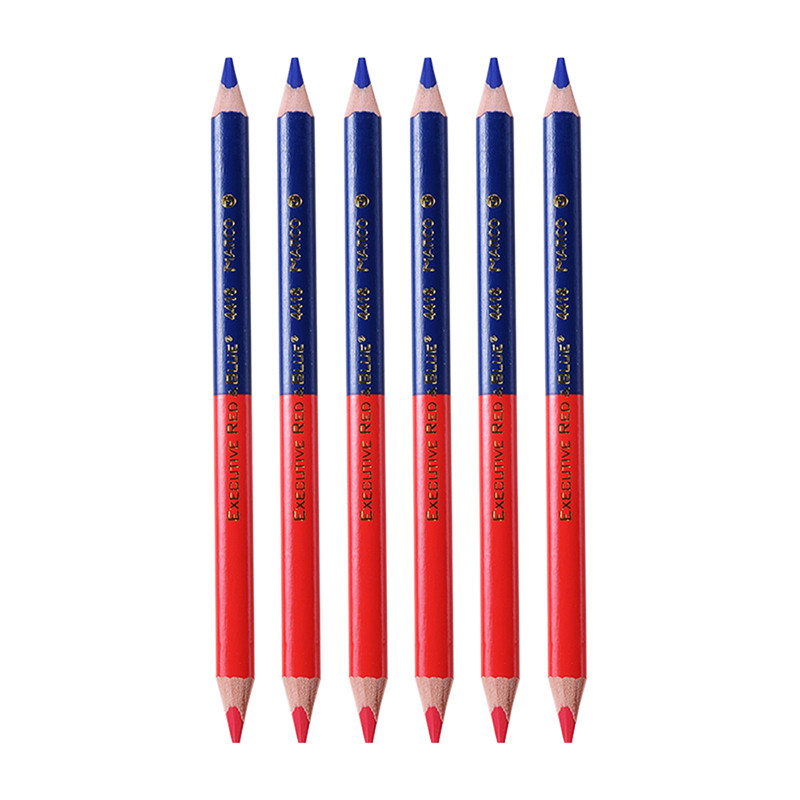 Marco 4418-06 crvene i plave dvostrane olovke u boji, grubi trokutasti markeri, olovke za grafite