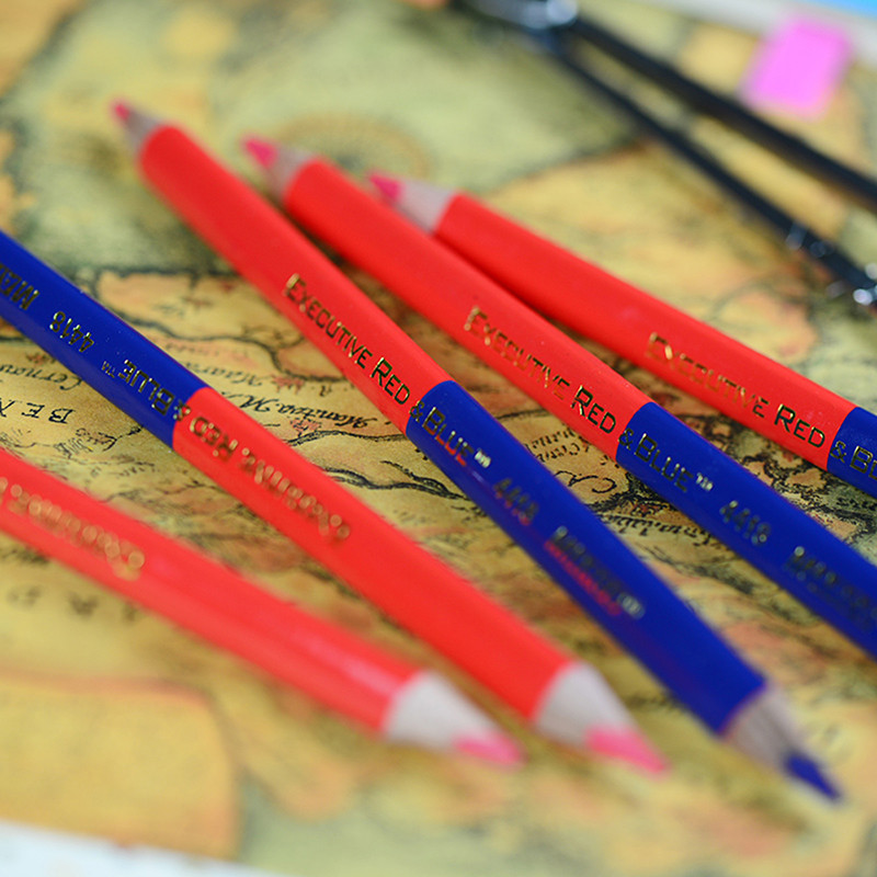 Marco 4418-06 crvene i plave dvostrane olovke u boji, grubi trokutasti markeri, olovke za grafite