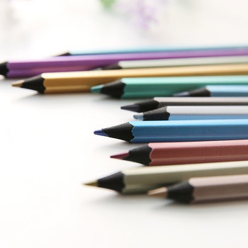 12 бр. Комплект метални цветни моливи Marco Raffine Fine Art Black Wood Pencil Crayon Painting Drawing Stationery School F495