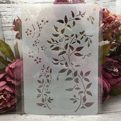 1Τμ 26*17cm Flower Leaves Line DIY Layering Stencils Wall Painting Scrapbook Coloring ανάγλυφο άλμπουμ Πρότυπο διακοσμητικής κάρτας