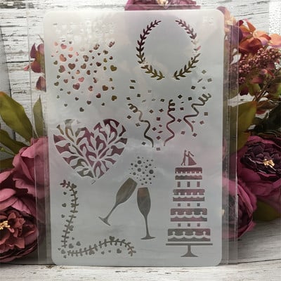 1Τμ 26*17cm Flower Leaves Line DIY Layering Stencils Wall Painting Scrapbook Coloring ανάγλυφο άλμπουμ Πρότυπο διακοσμητικής κάρτας