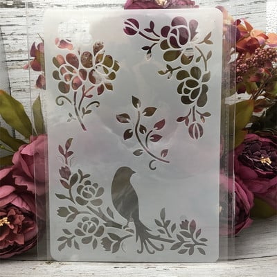 1Τμ 26*17cm Flower Leaves Line DIY Layering Stencils Wall Painting Scrapbook Coloring ανάγλυφο άλμπουμ Πρότυπο διακοσμητικής κάρτας